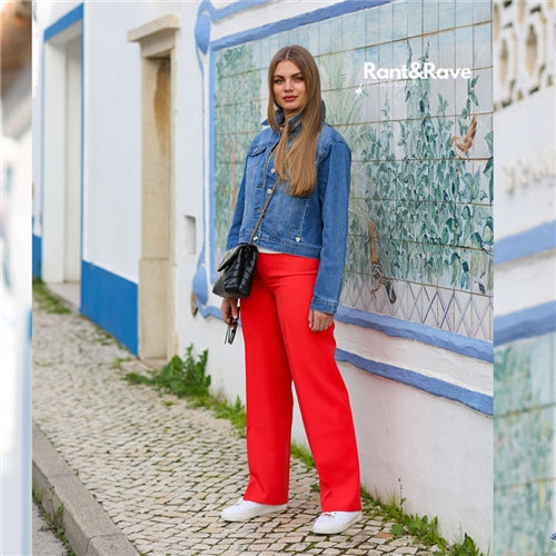 Hallie coral trousers