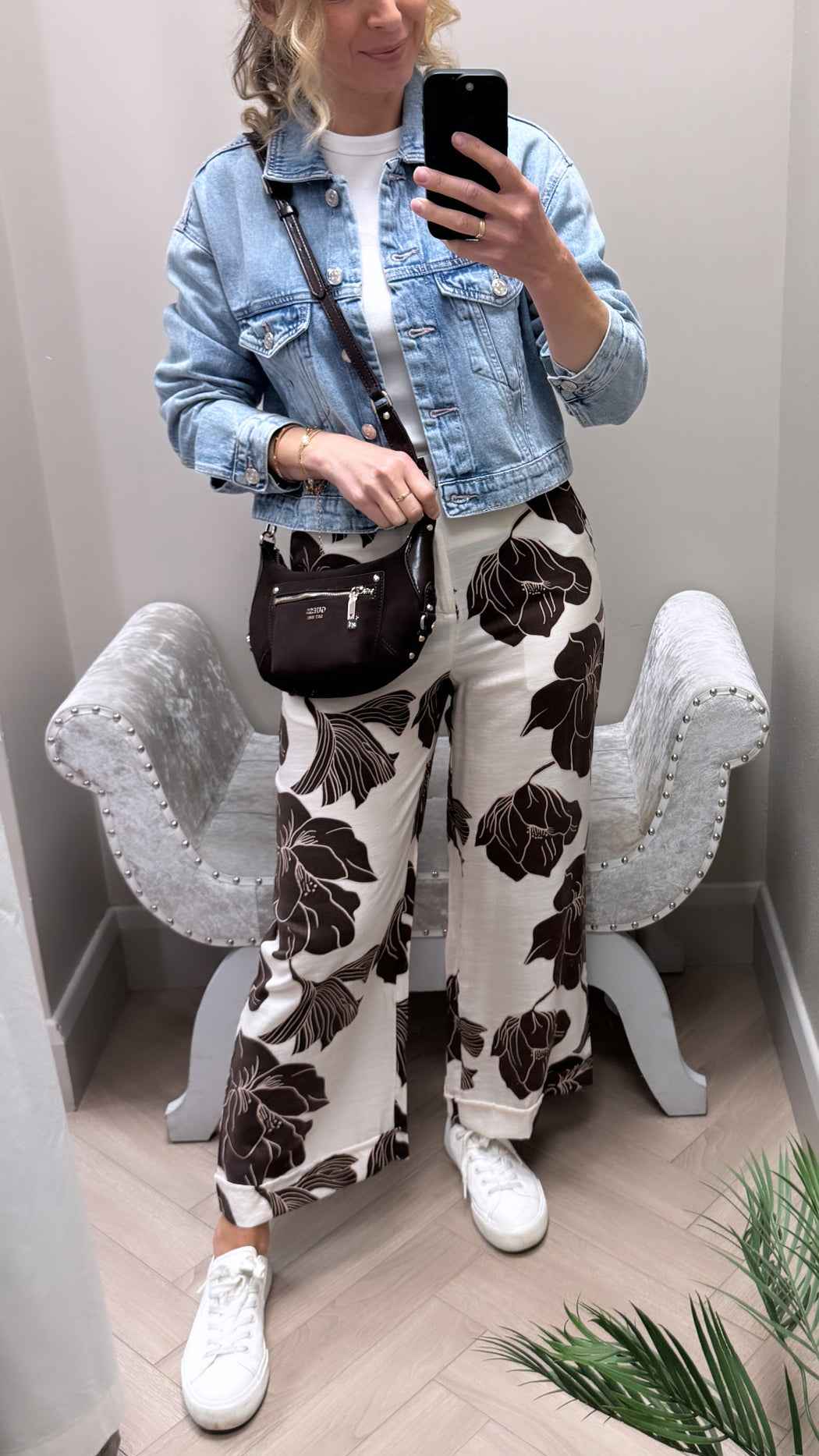 Posey -1 brown/cream  trousers