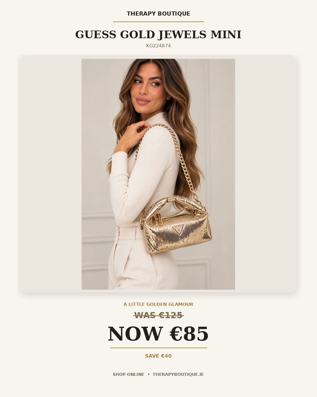 Guess gold jewels mini bag KG224874