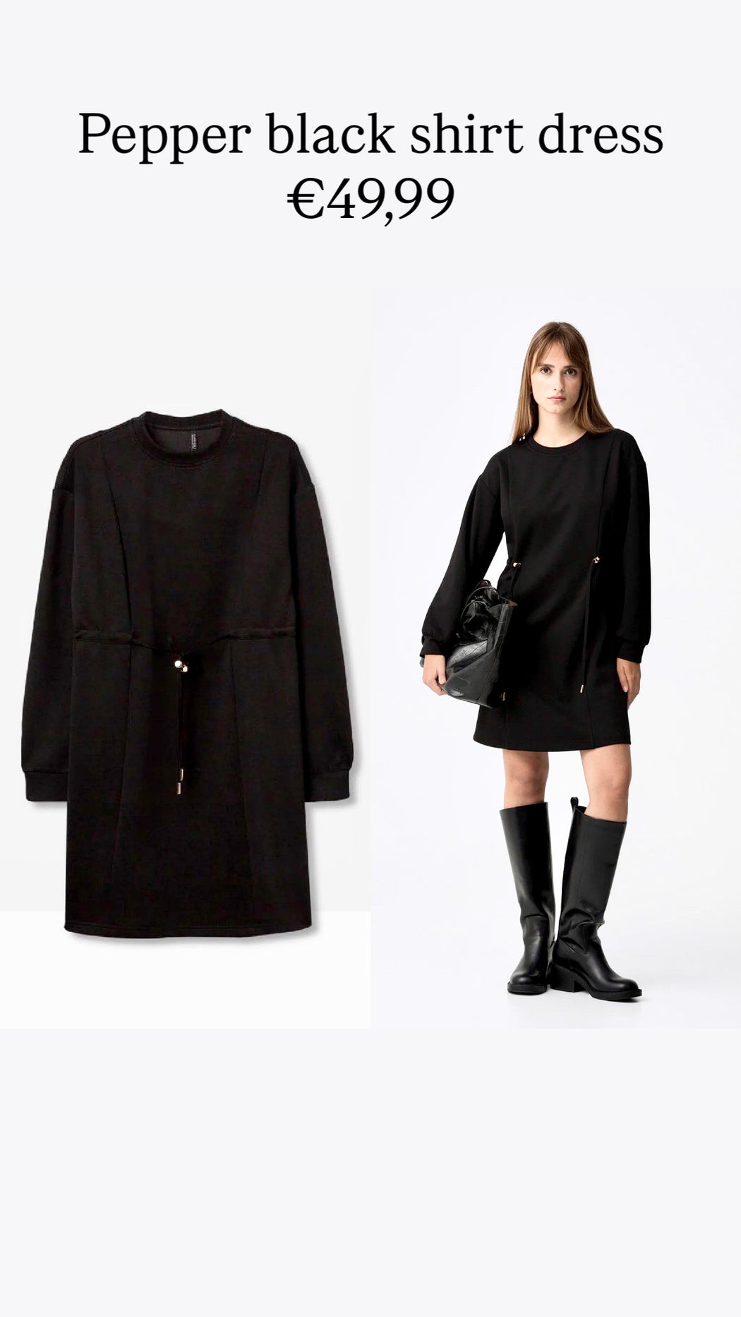 Pepper black shirt dress