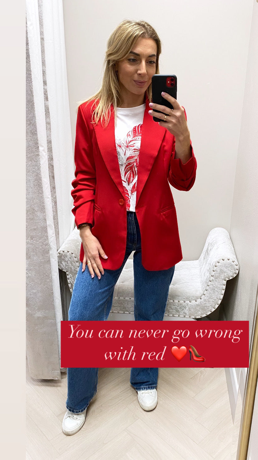 Red Ellie blazer