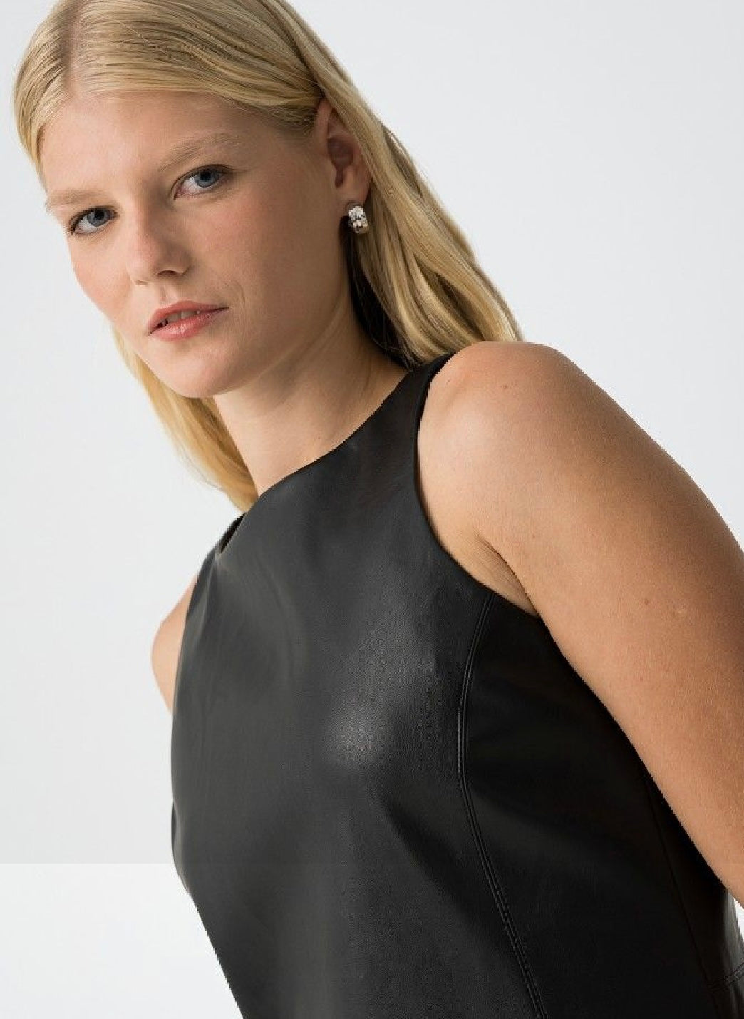Classy faux leather dress
