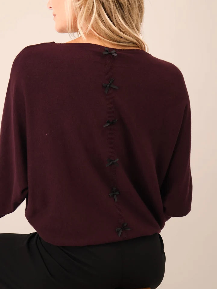 Plum Venice bow knit