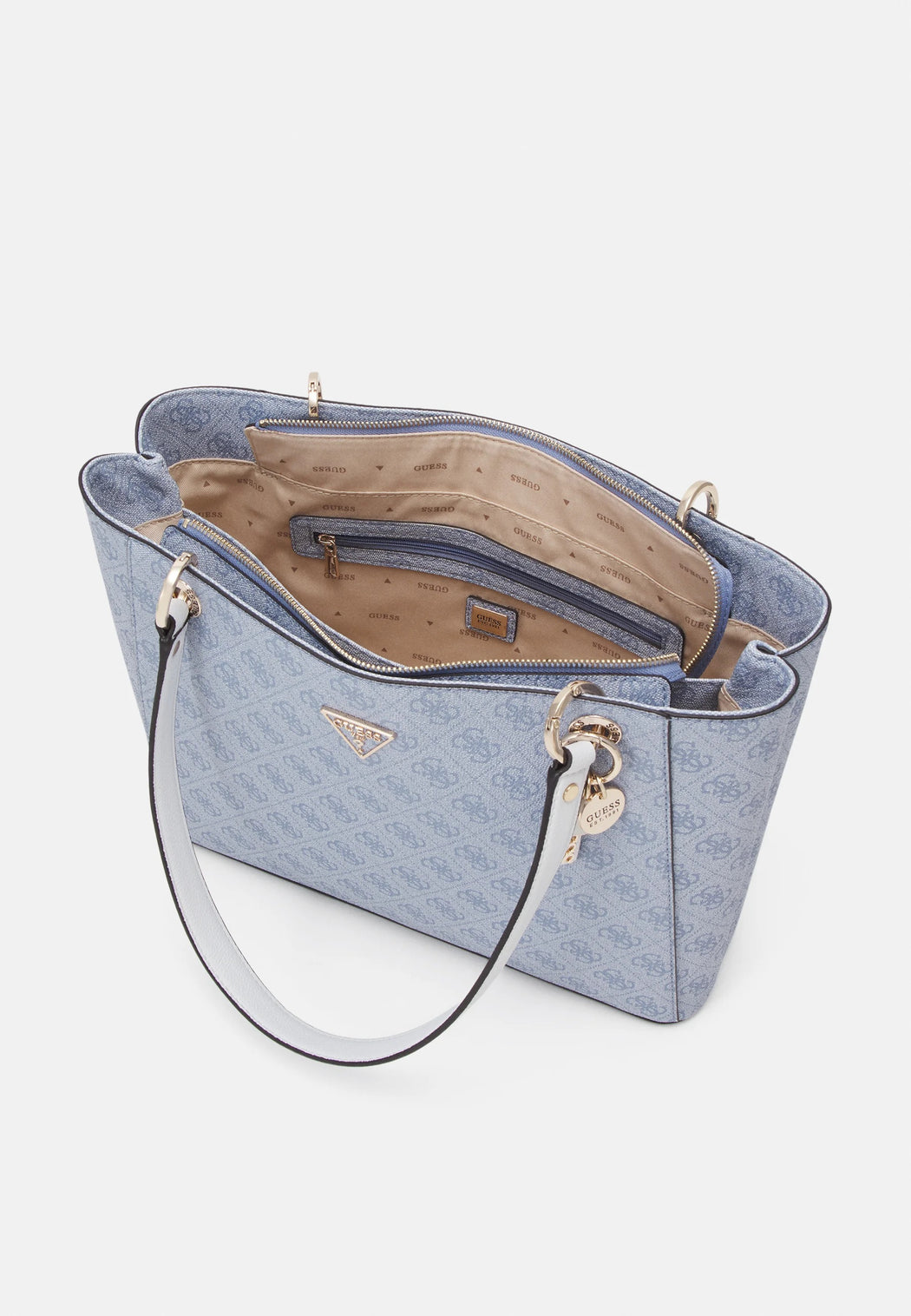 Guess light blue logo noelle tote bag BG787925