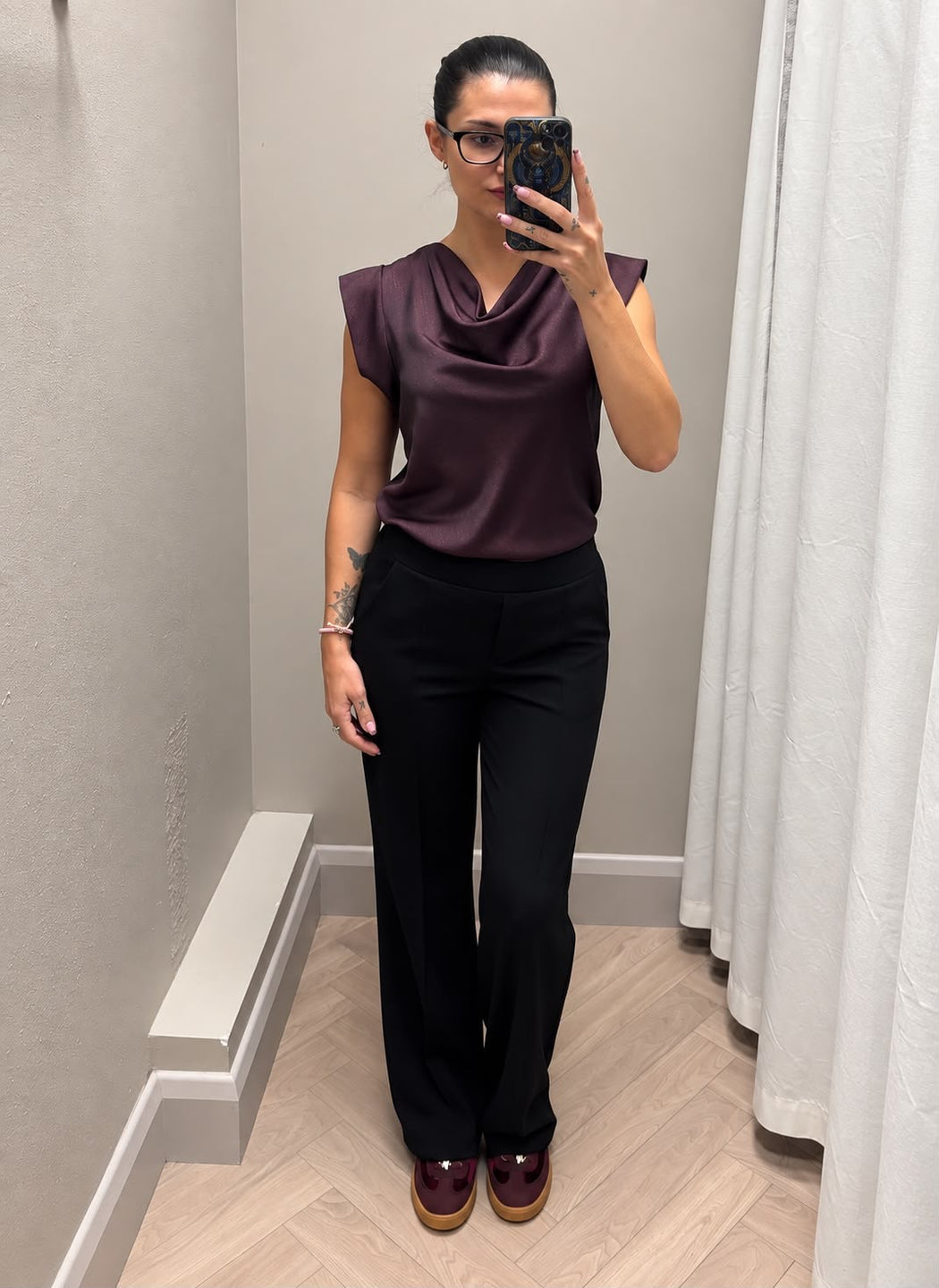 Mulberry Suzie cowl neck top