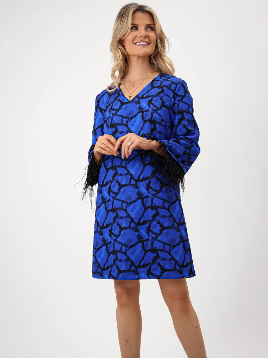 BLUE TAYLOR MINI SHIFT DRESS
