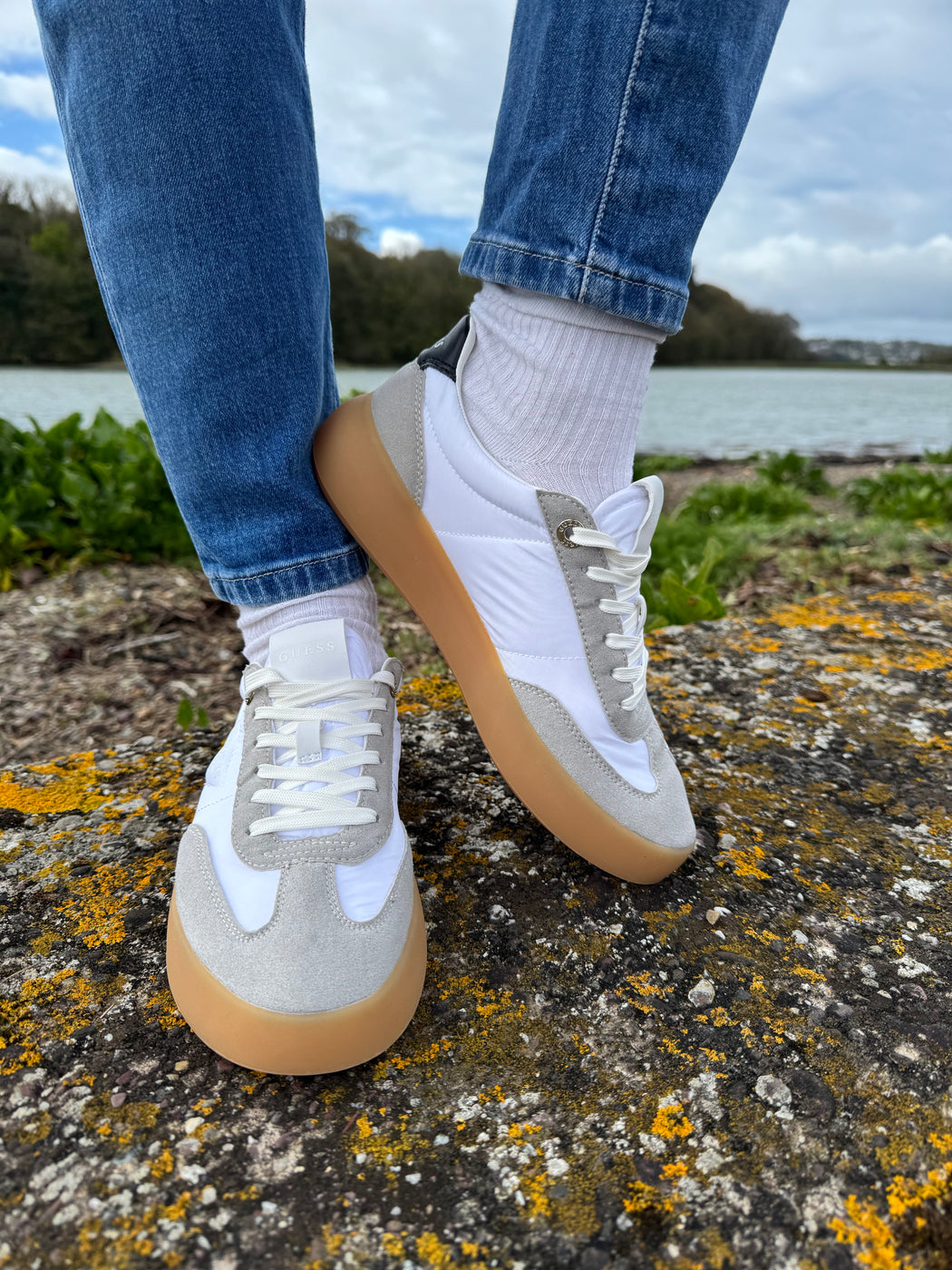 Guess suede insert trainer