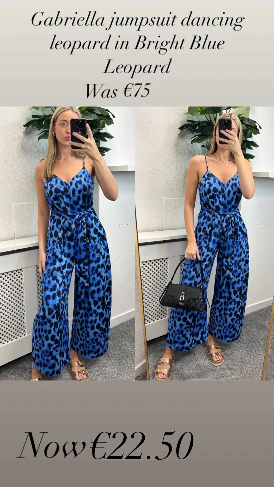 Gabriella jumpsuit dancing leopard  in Bright Blue Leopard