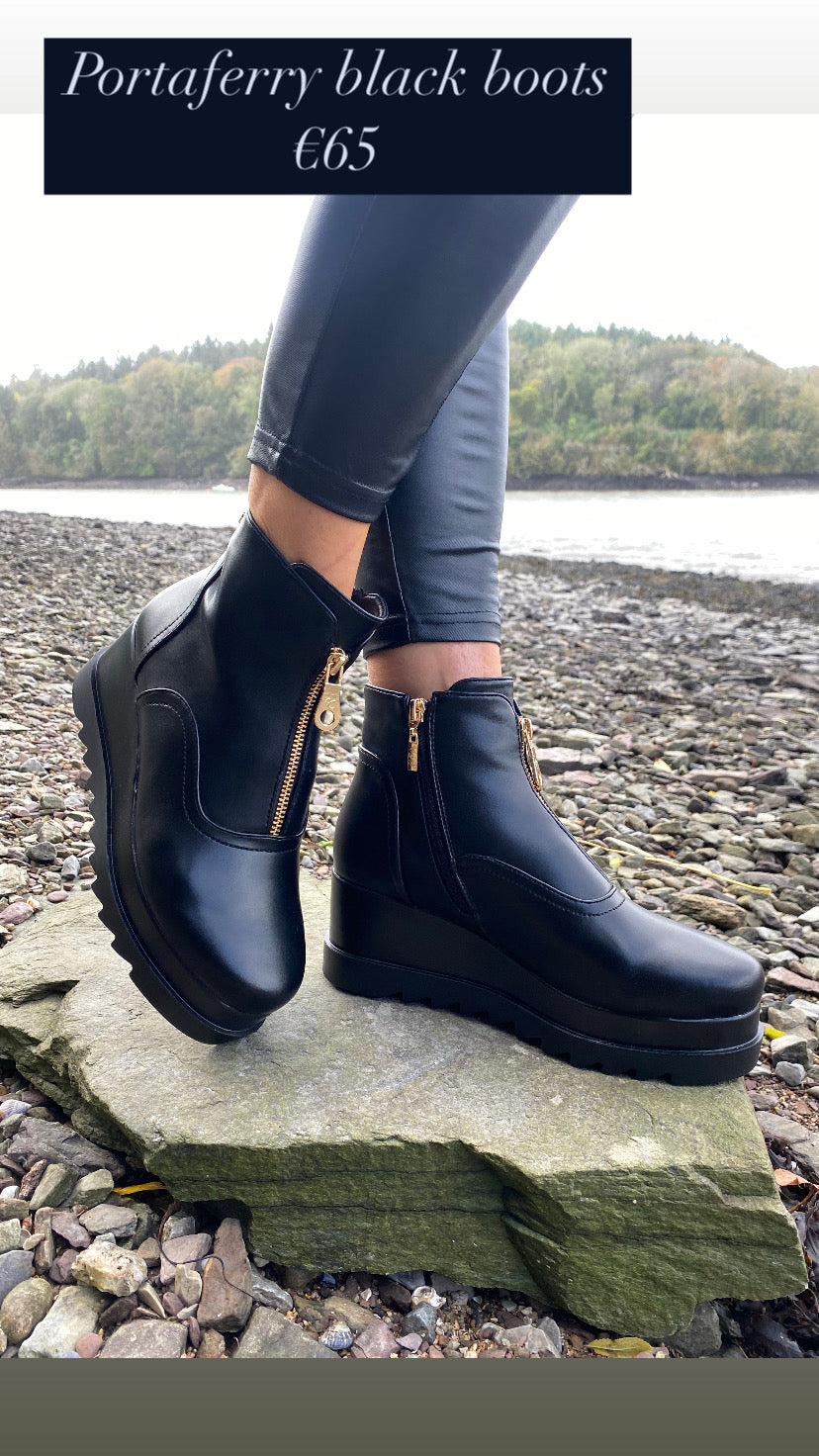 Portaferry black boots