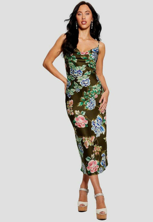 W3GK85WD8G2 guess green floral slip dress