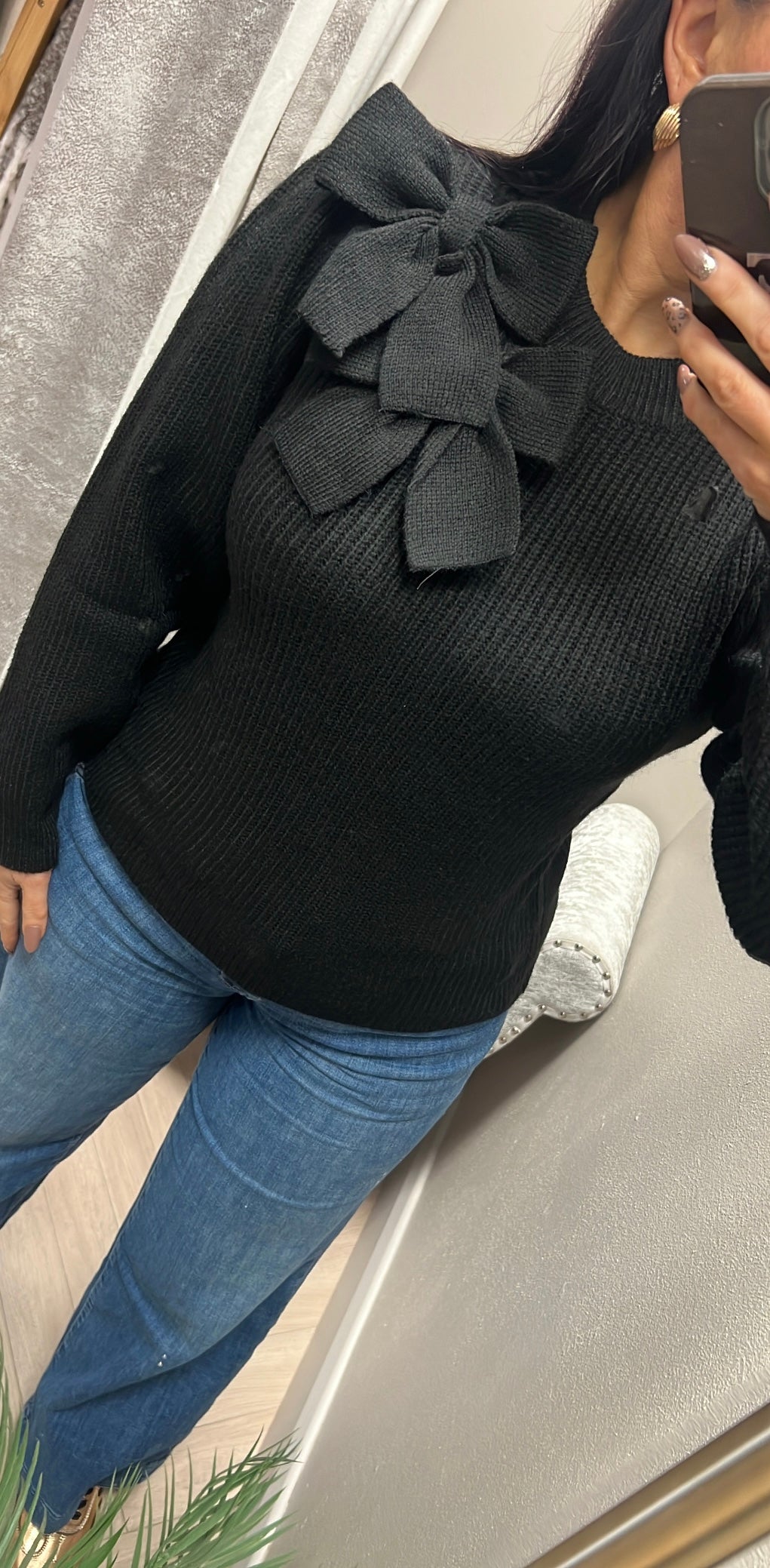 Charlie black bow knit