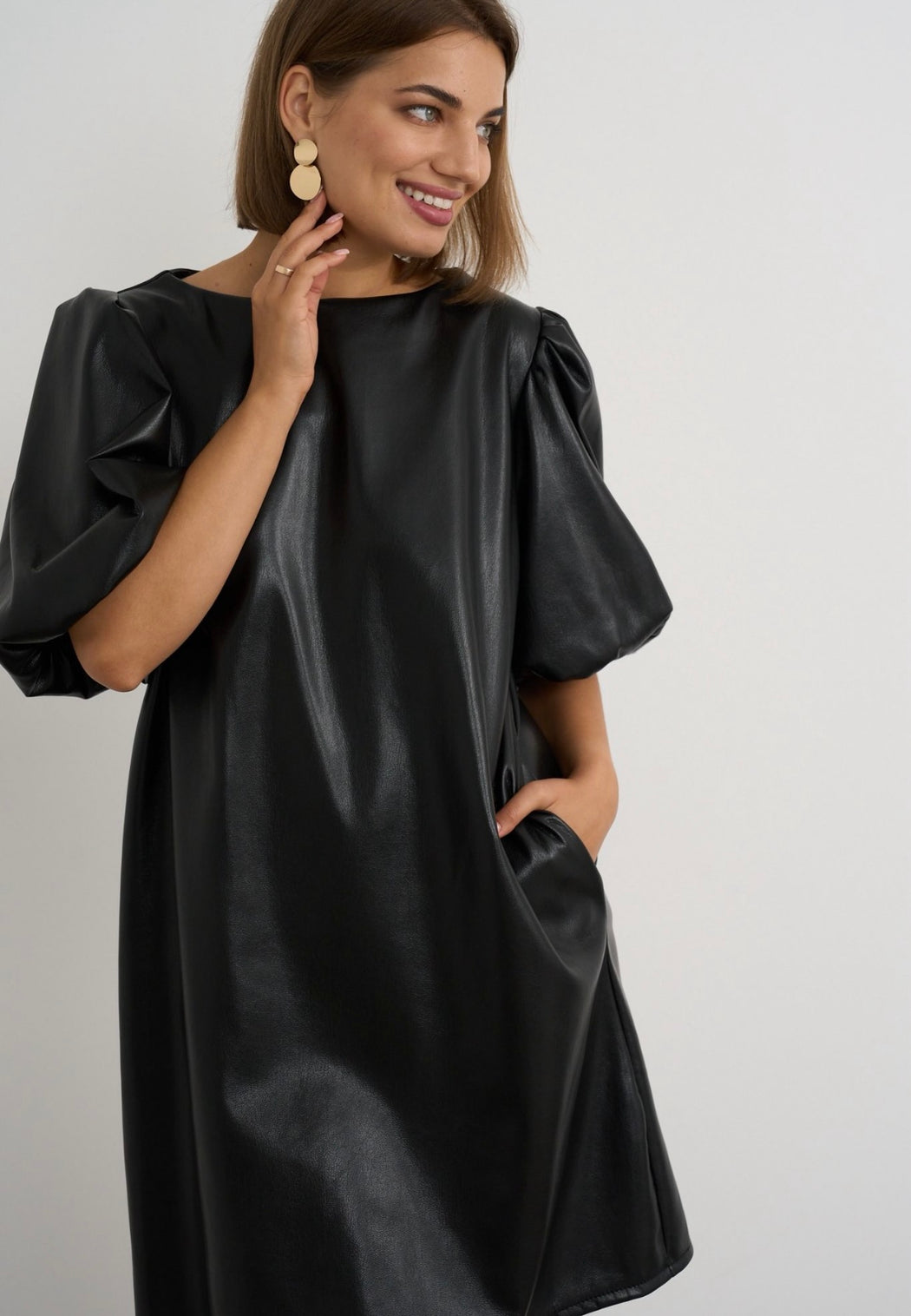 Camilla faux leather dress