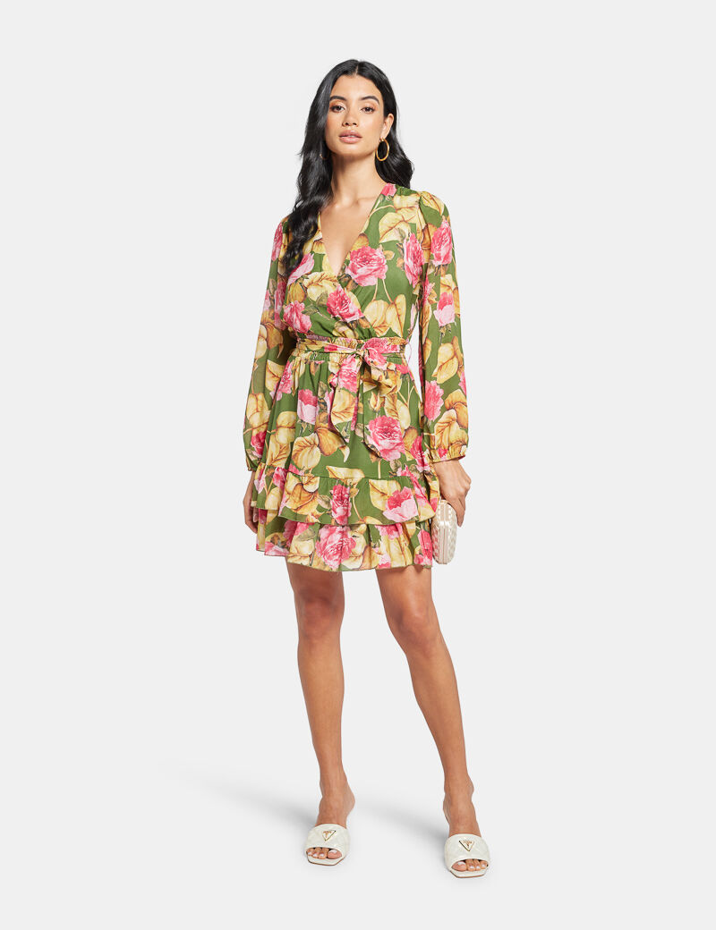 W4RK21WF5K0-P8BW guess belted floral dress