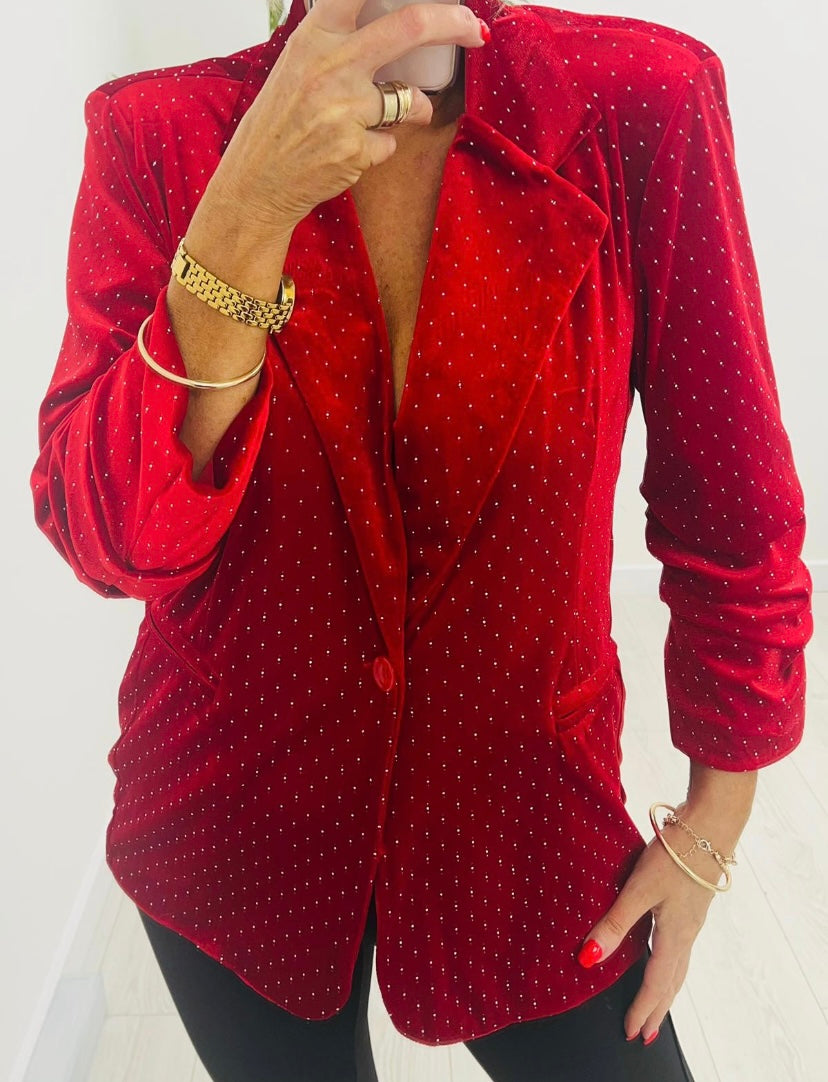 Velvet red ellie blazer