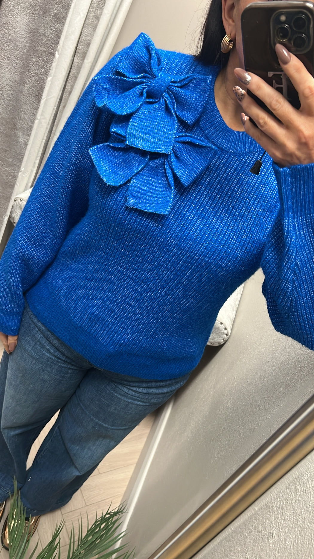 Charlie blue bow knit