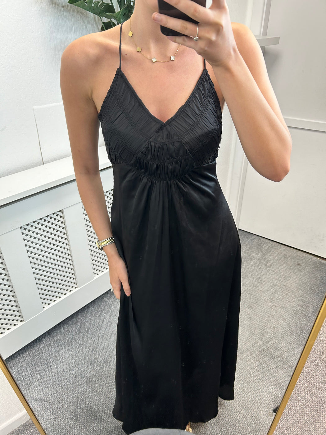 Smocky black maxi