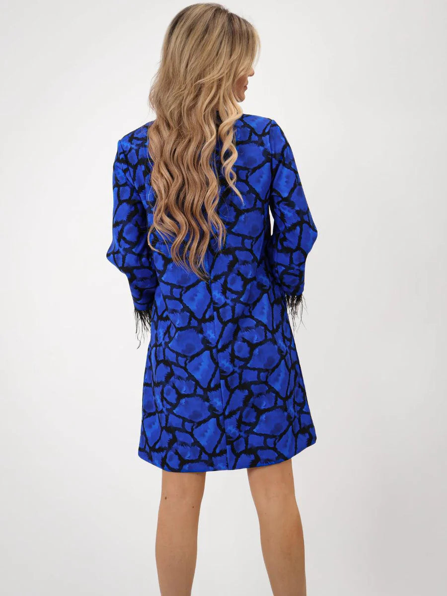 BLUE TAYLOR MINI SHIFT DRESS