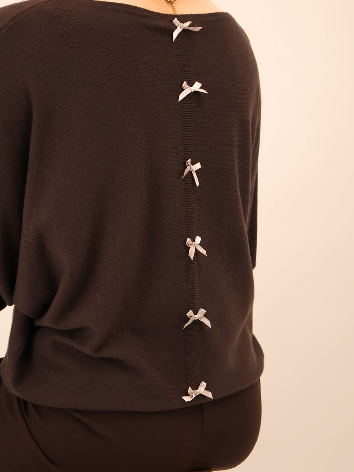 Brown Venice bow knit