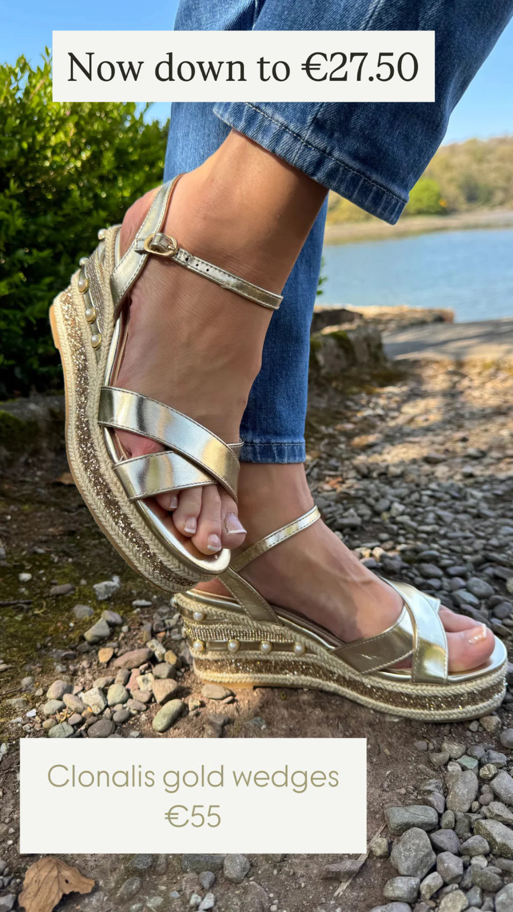 Clonalis gold weave wedge