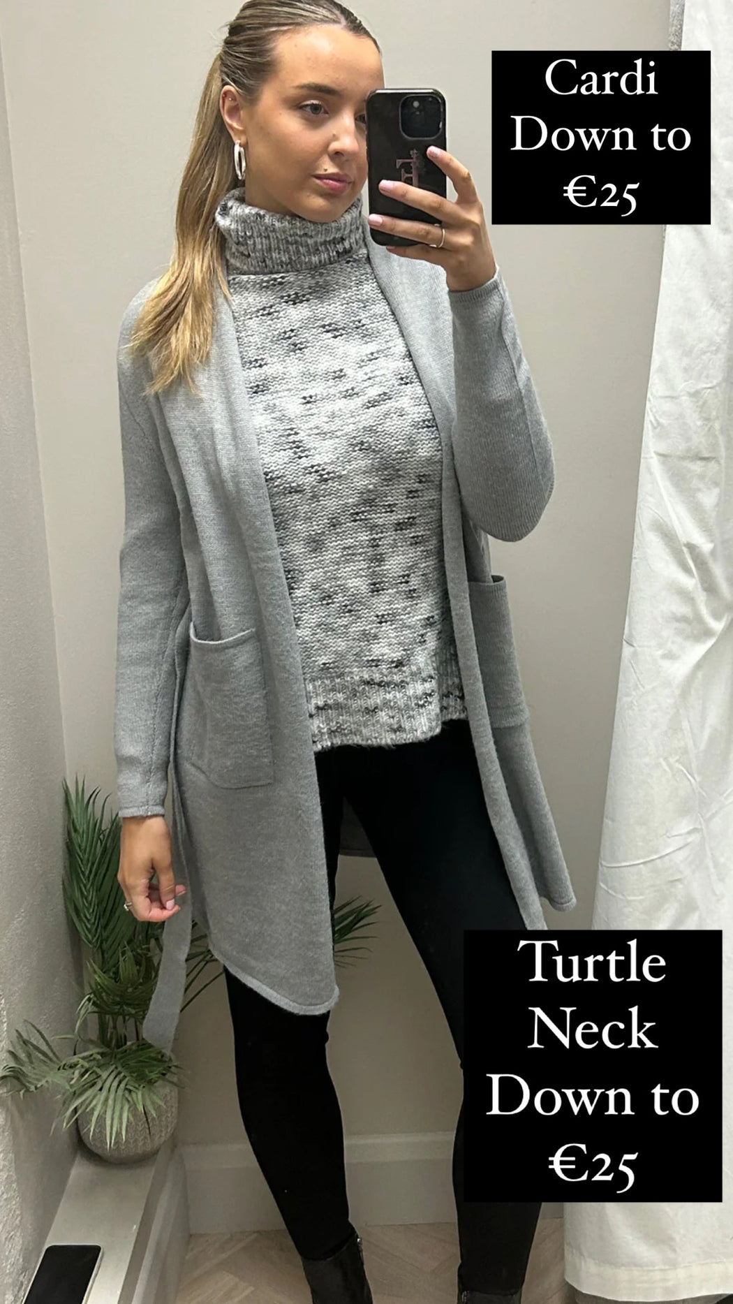 Brama grey knit cardi