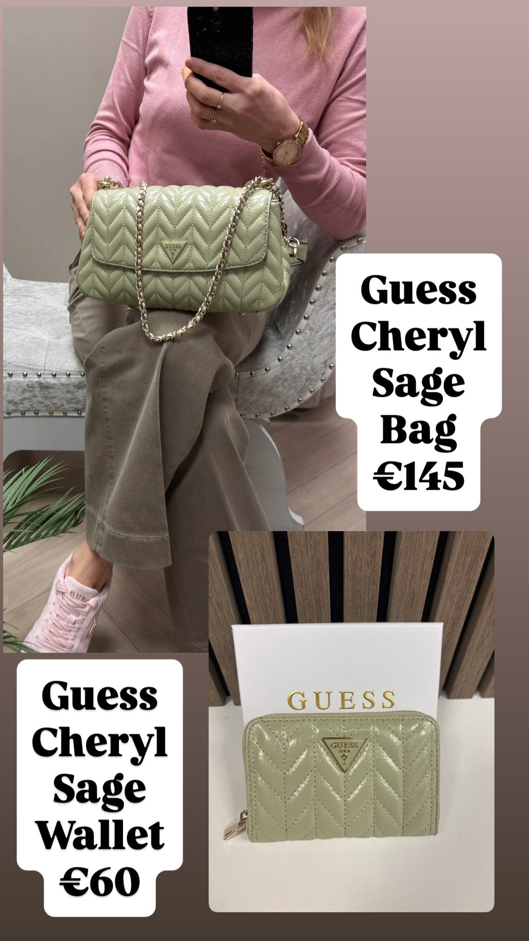 Guess Cheryl Sage shoulder / crossbody Bag TQ972021