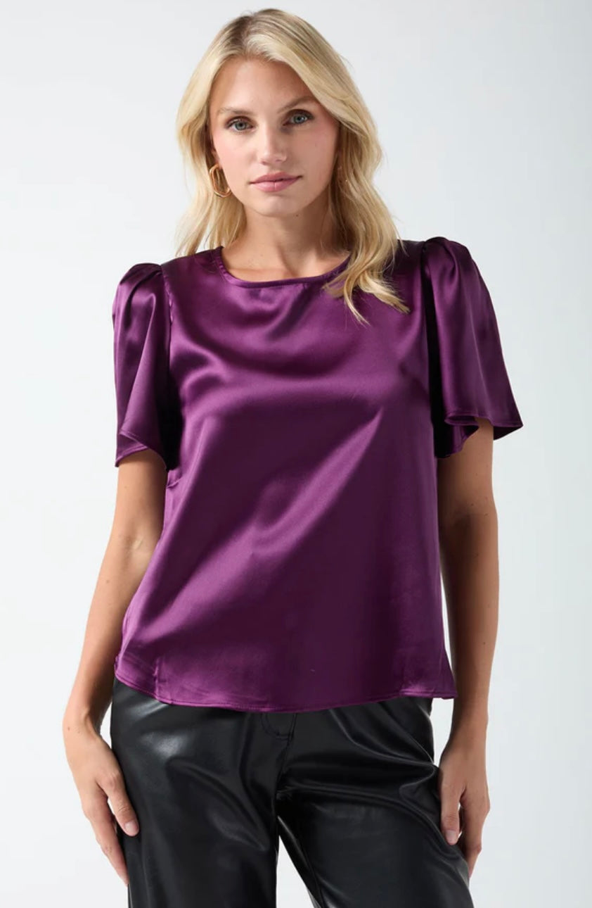 Purple satin top