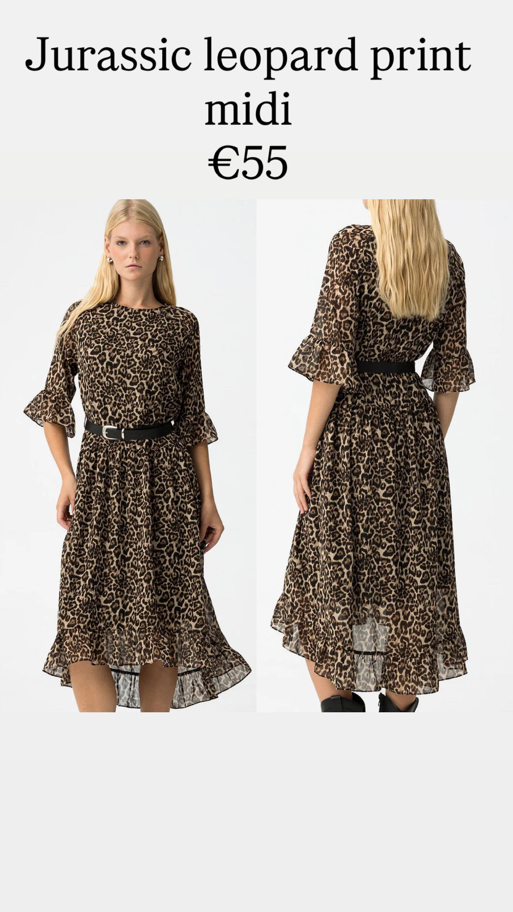Jurassic leopard print midi