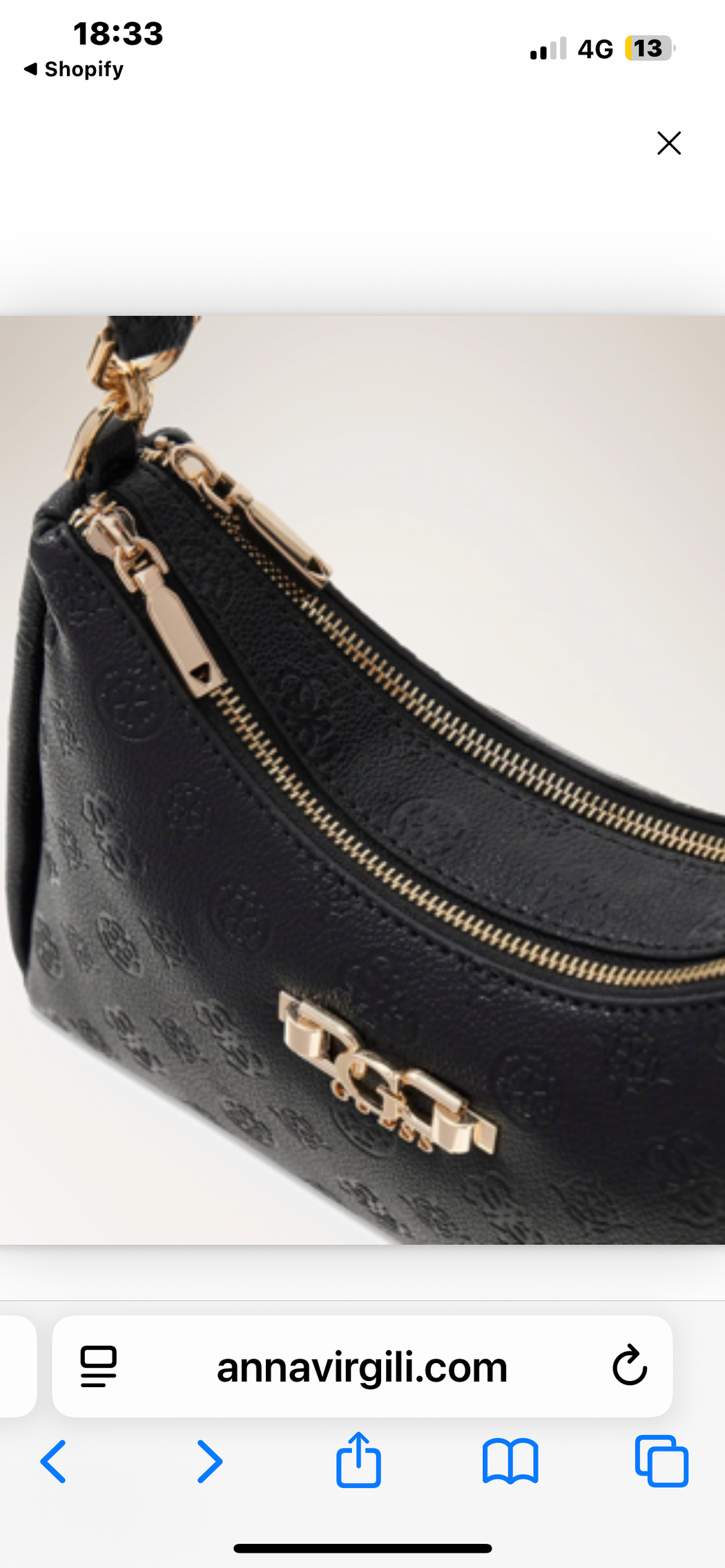 Guess anise  black  double zip shoulder bag PD991618