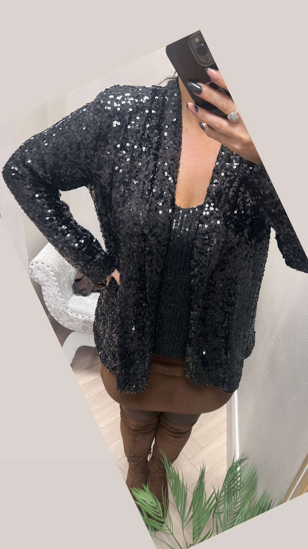 Black sequin blazer jacket