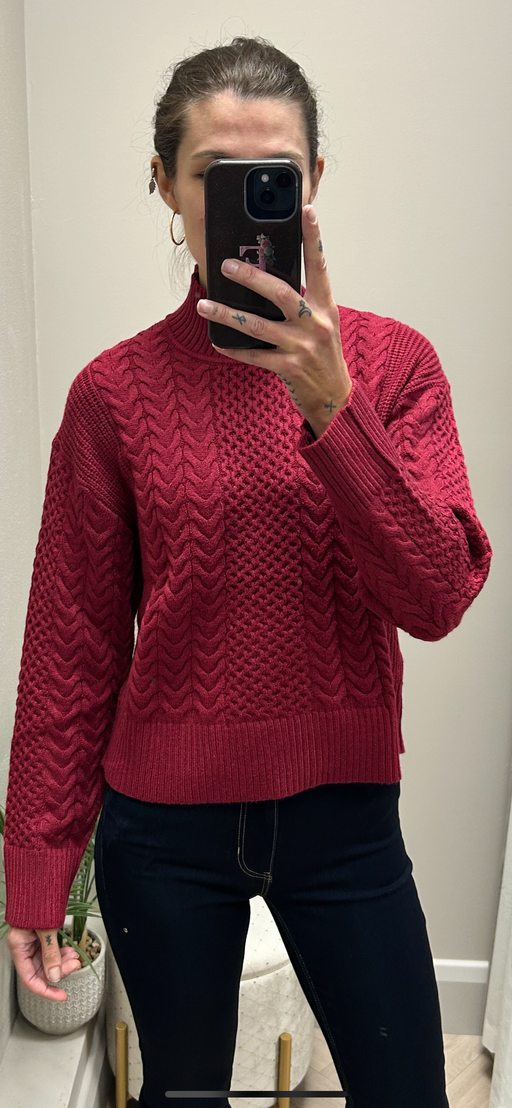 Edwina wine  cable knit