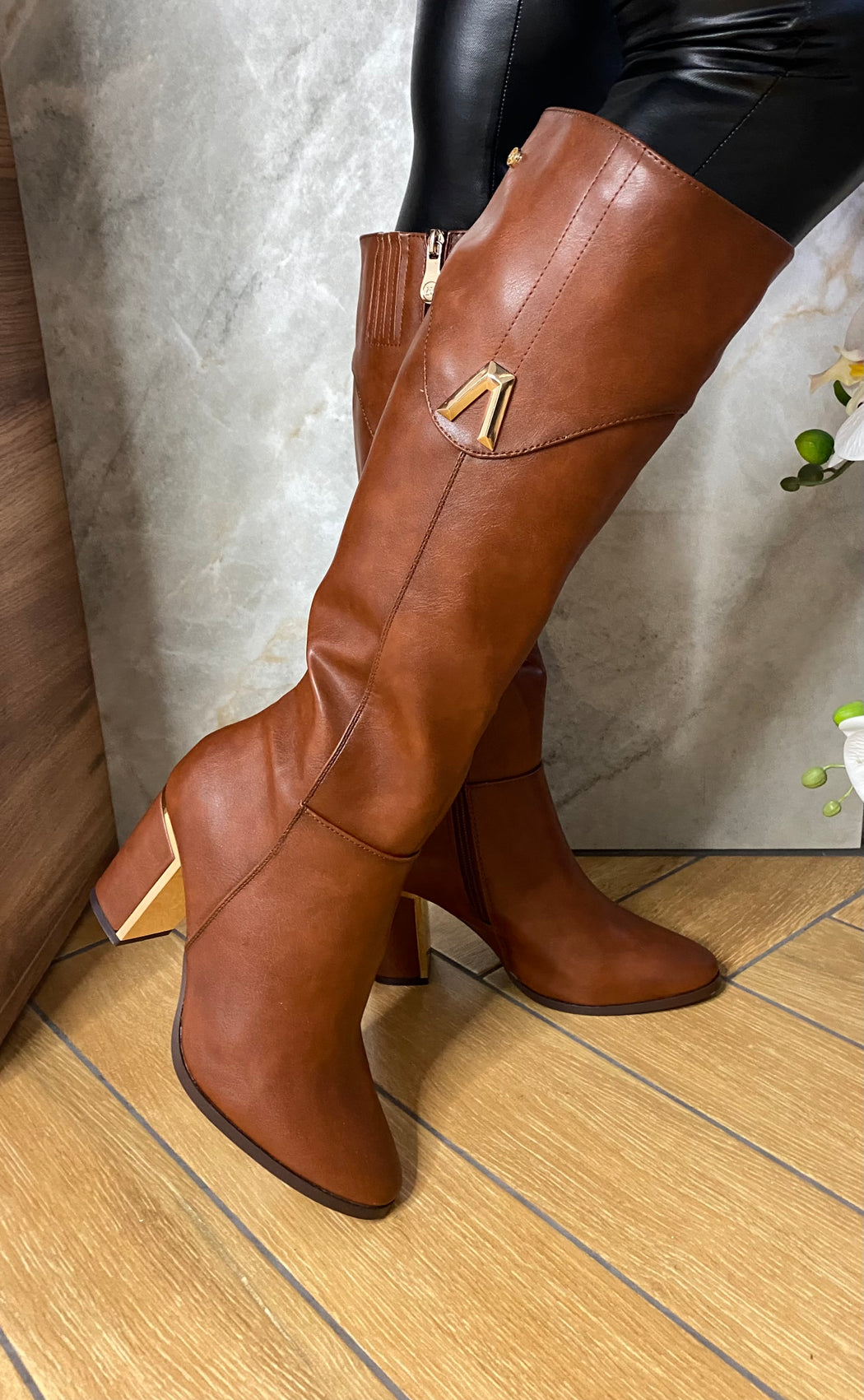 Haffar one driftwood knee high boots