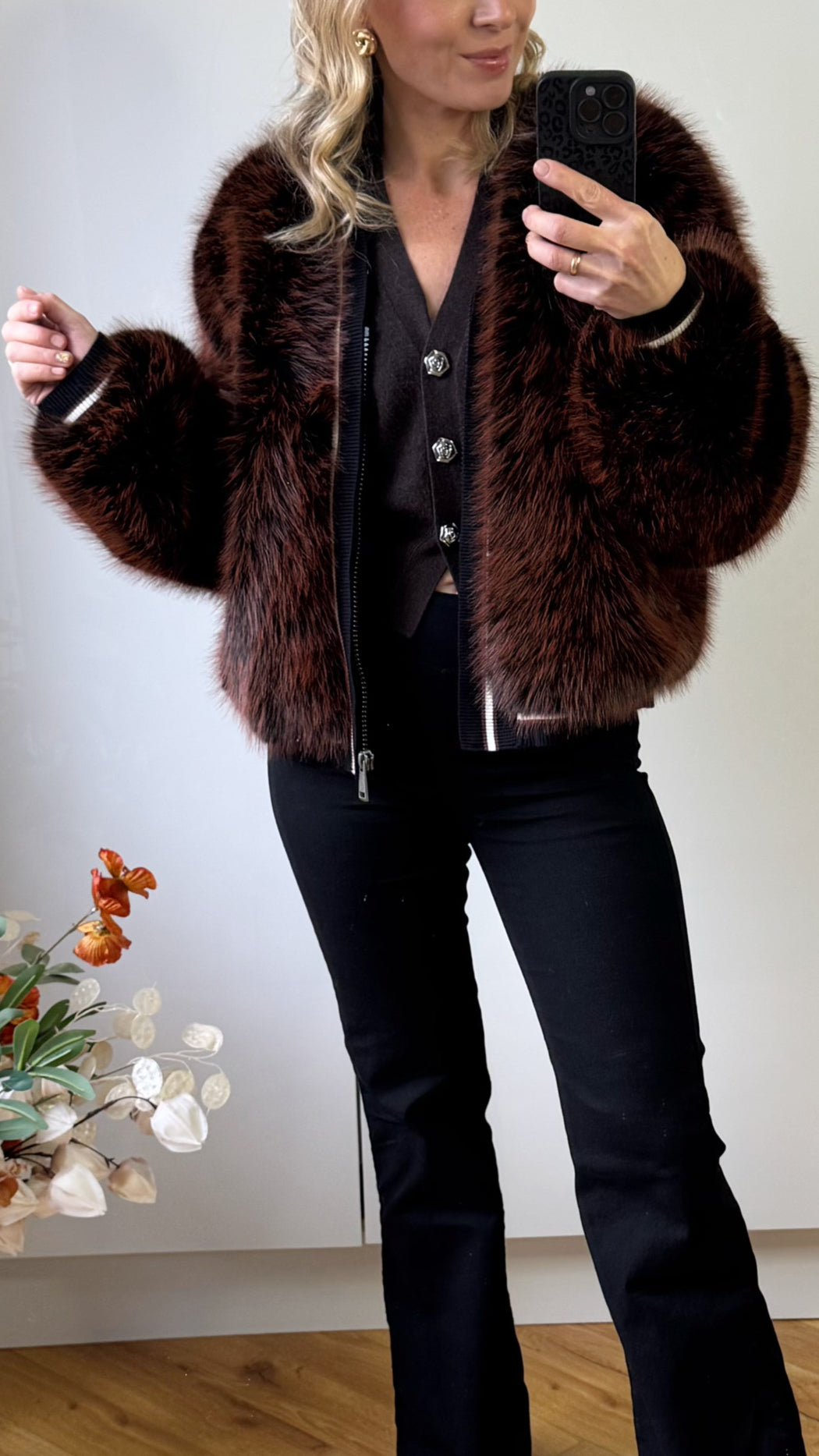 Guess Katia faux fur rib bomber