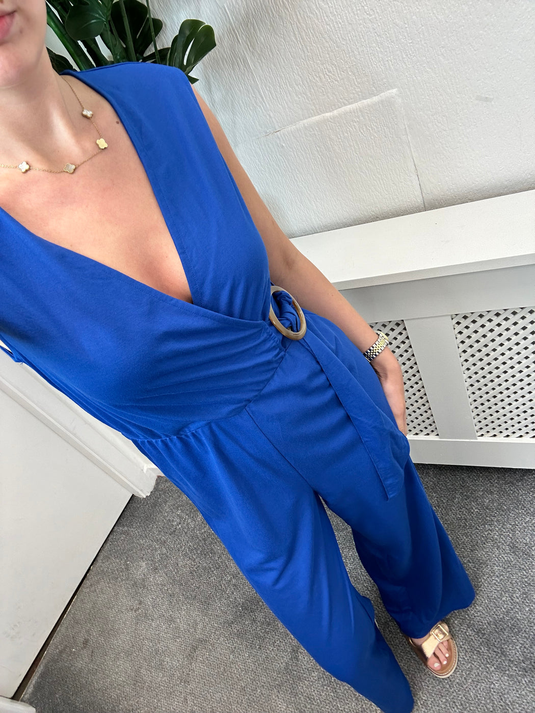 Anuquete blue wrap jumpsuit