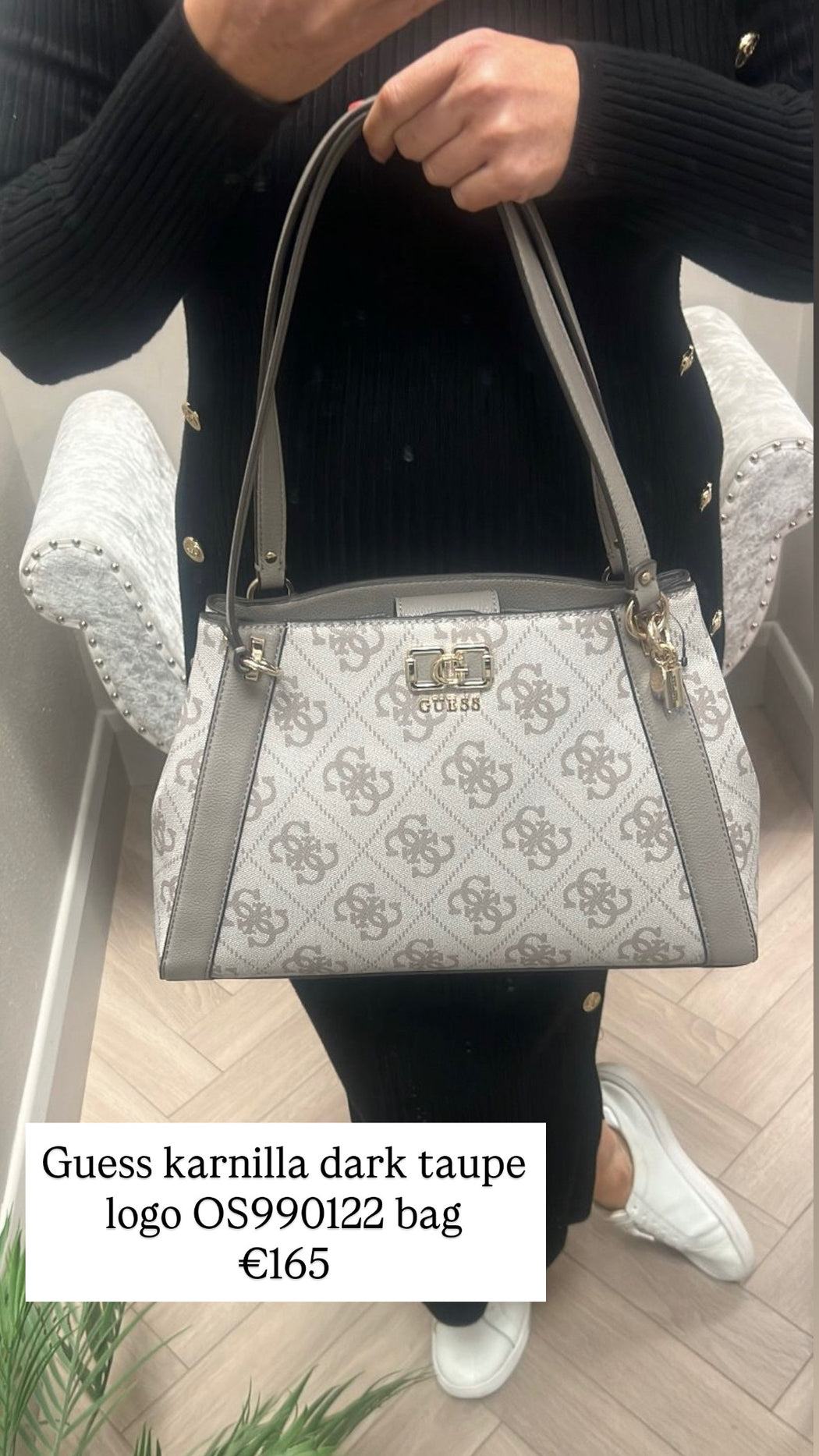 Guess karnilla dark taupe logo OS990122 bag