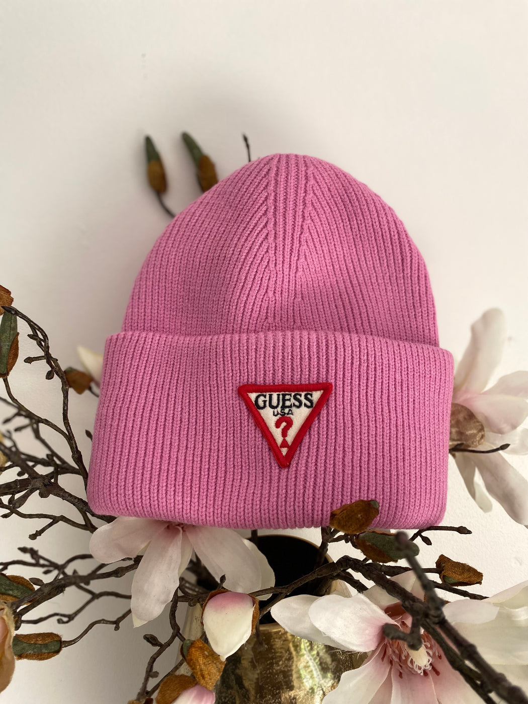 Pink red logo beanie aw5234VIS01-pink guess