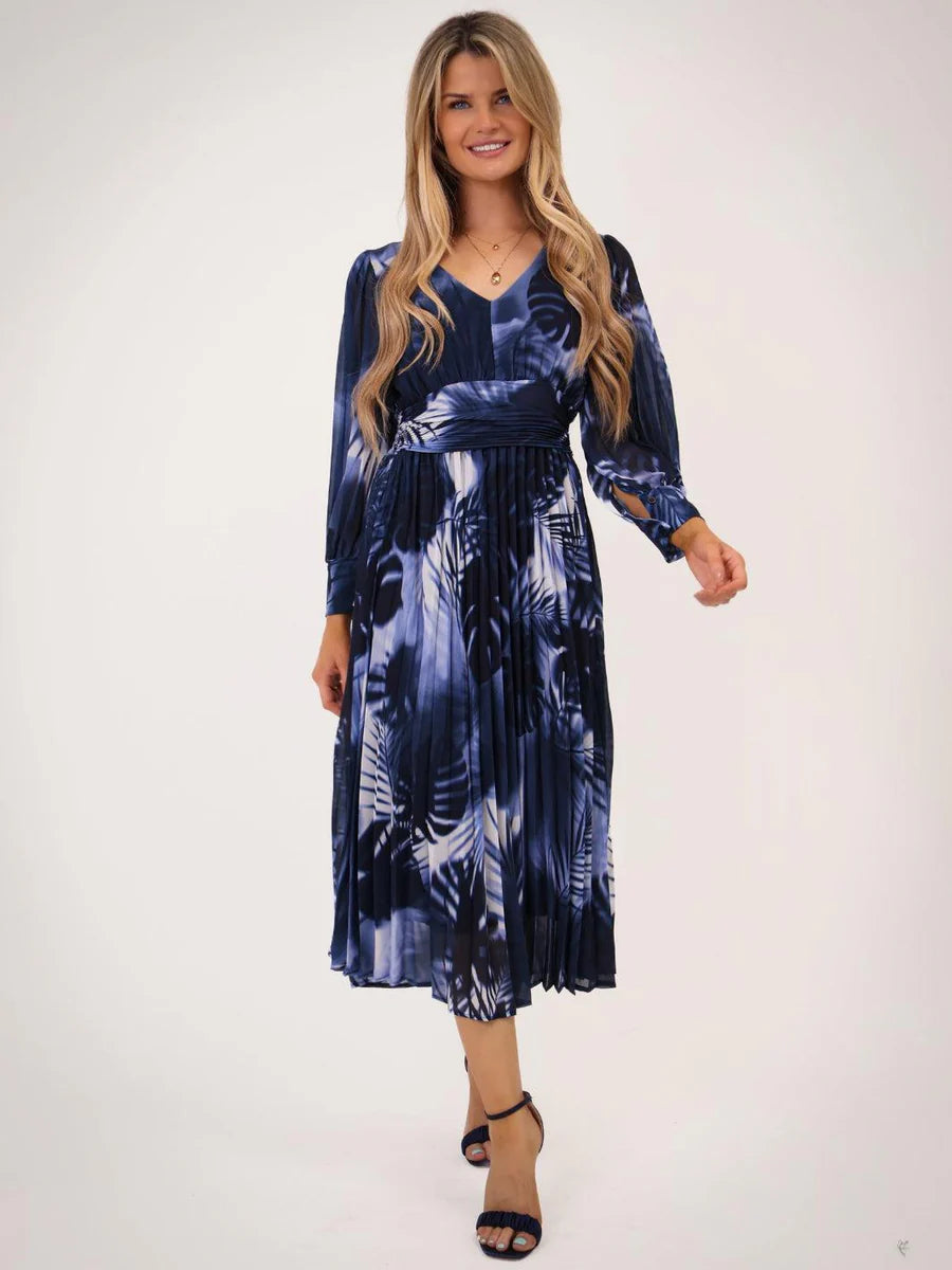 HANNAH DRESS IN NAVY PRINT