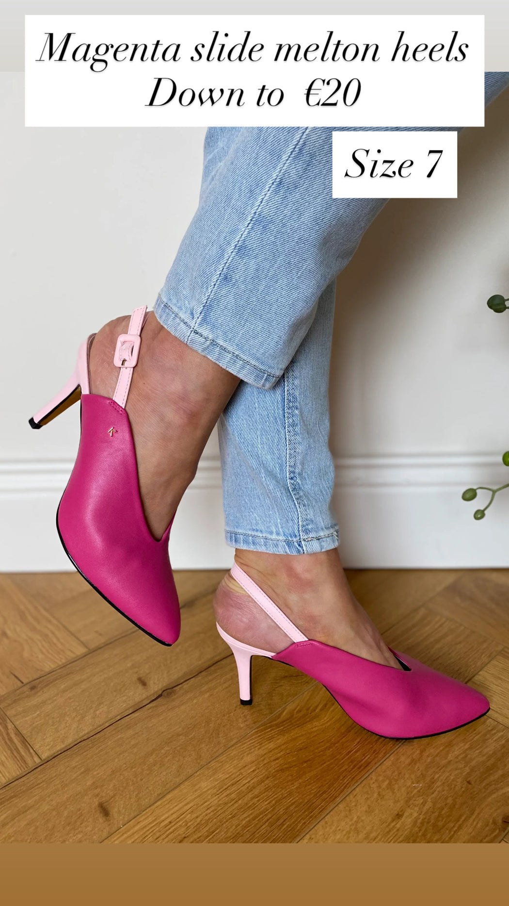 Magenta slide melton heels