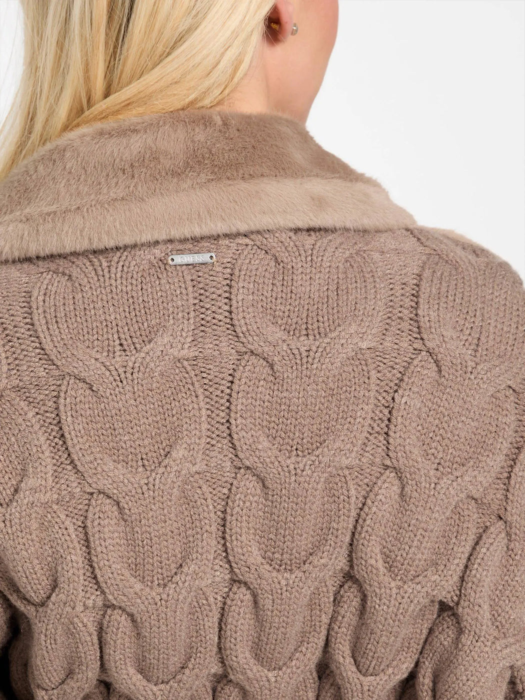 Guess Lucrezia Fur Knit Coat. W5BL63W4200