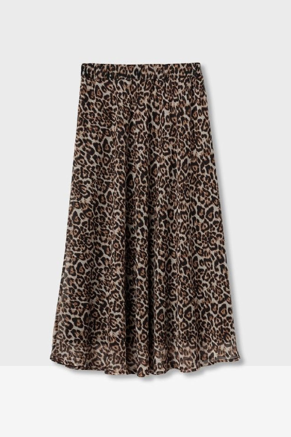 Dalmata leopard elasticated waist midi skirt