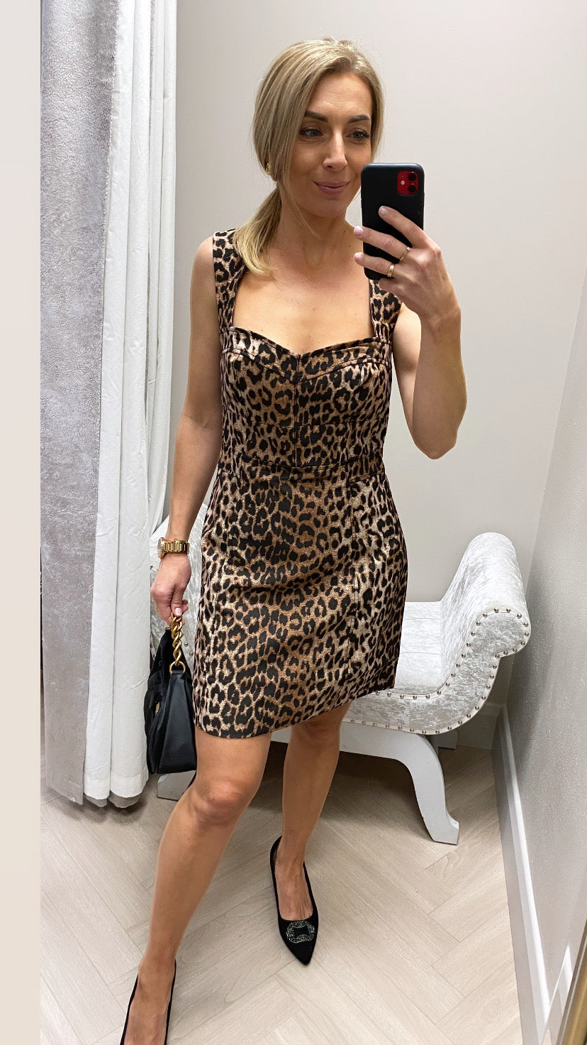 W4bk93wglj2 guess leopard mini dress