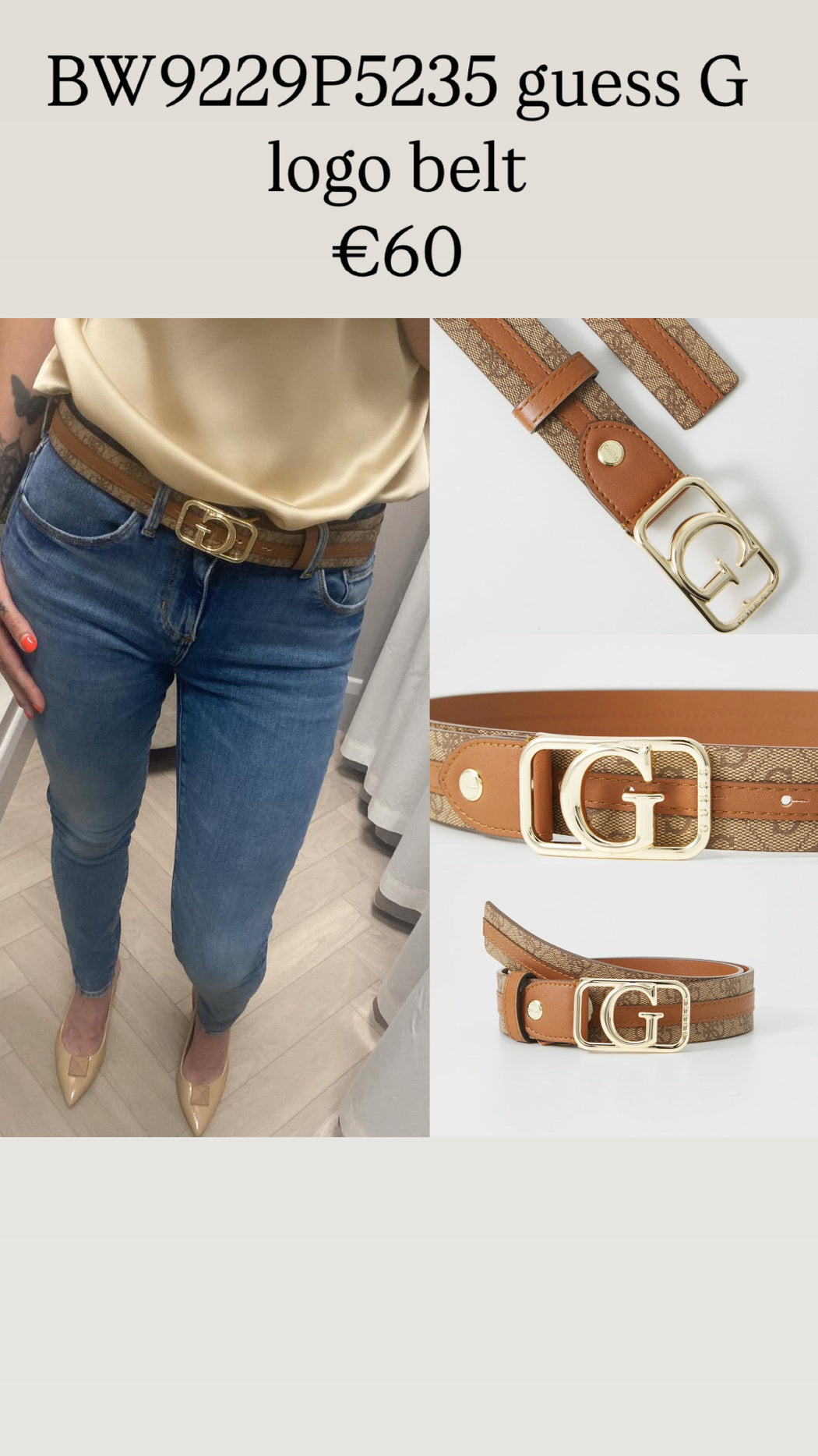 BW9229P5235 guess G logo belt