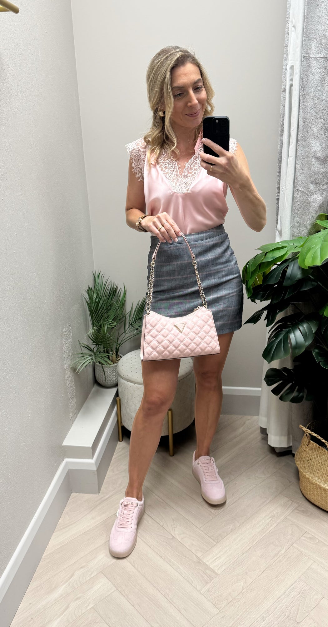 LAUREN PINK LACE CAMI TOP