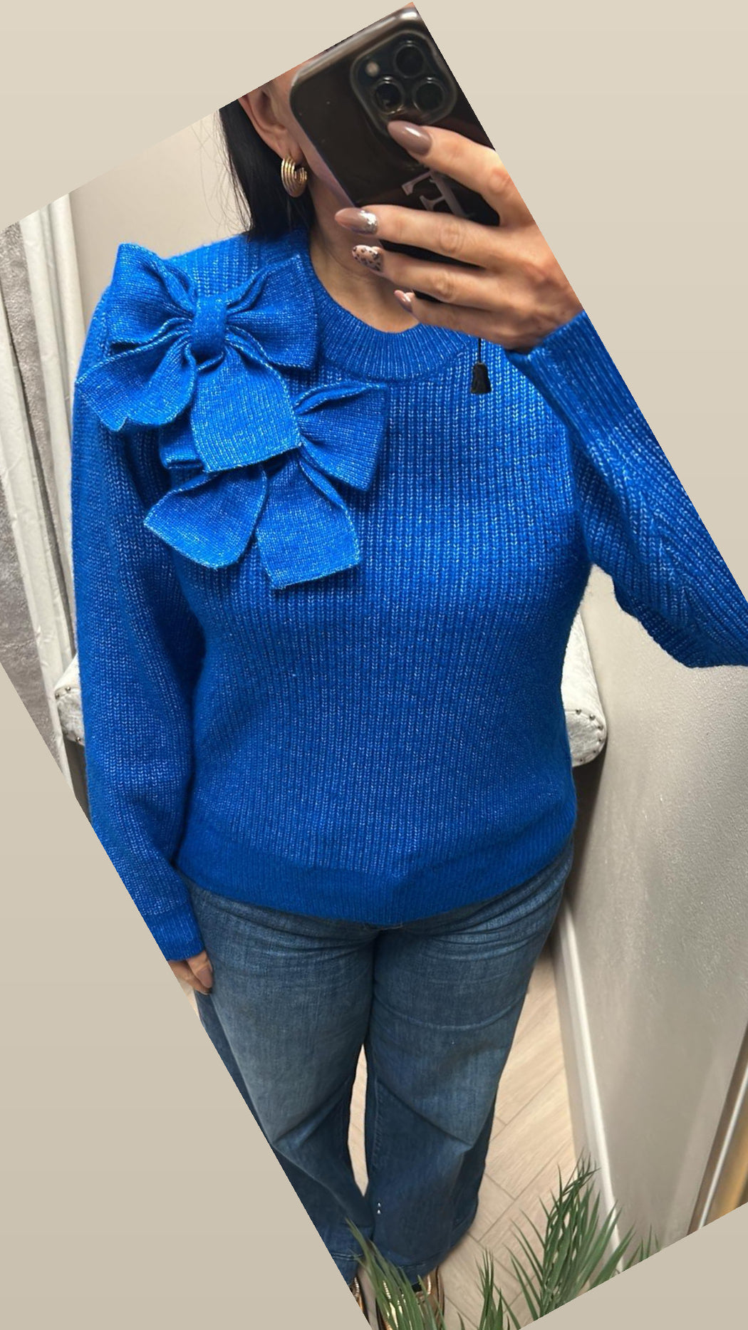 Charlie blue bow knit