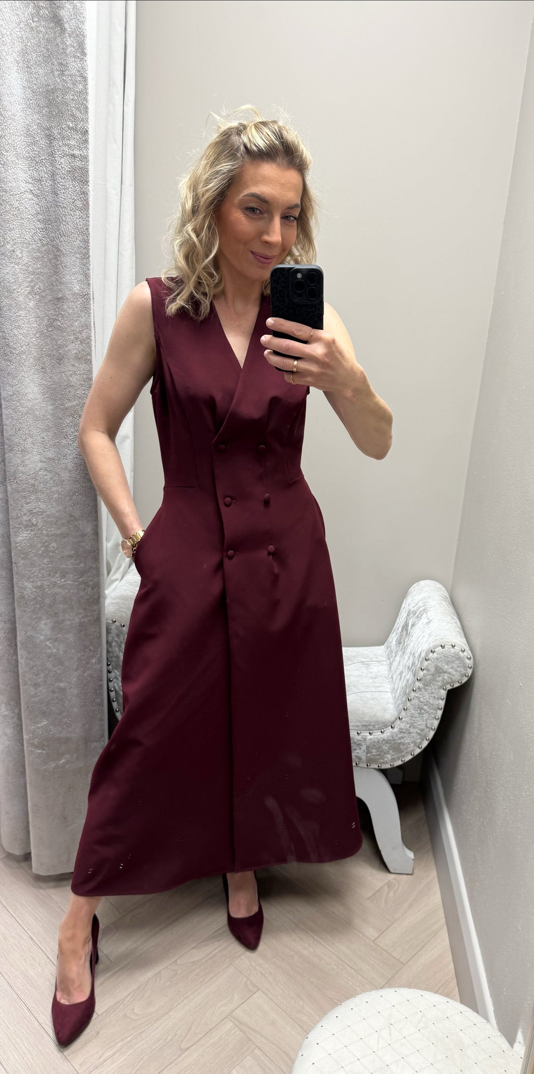 Hazel Tailored Sleevless Midi Dress