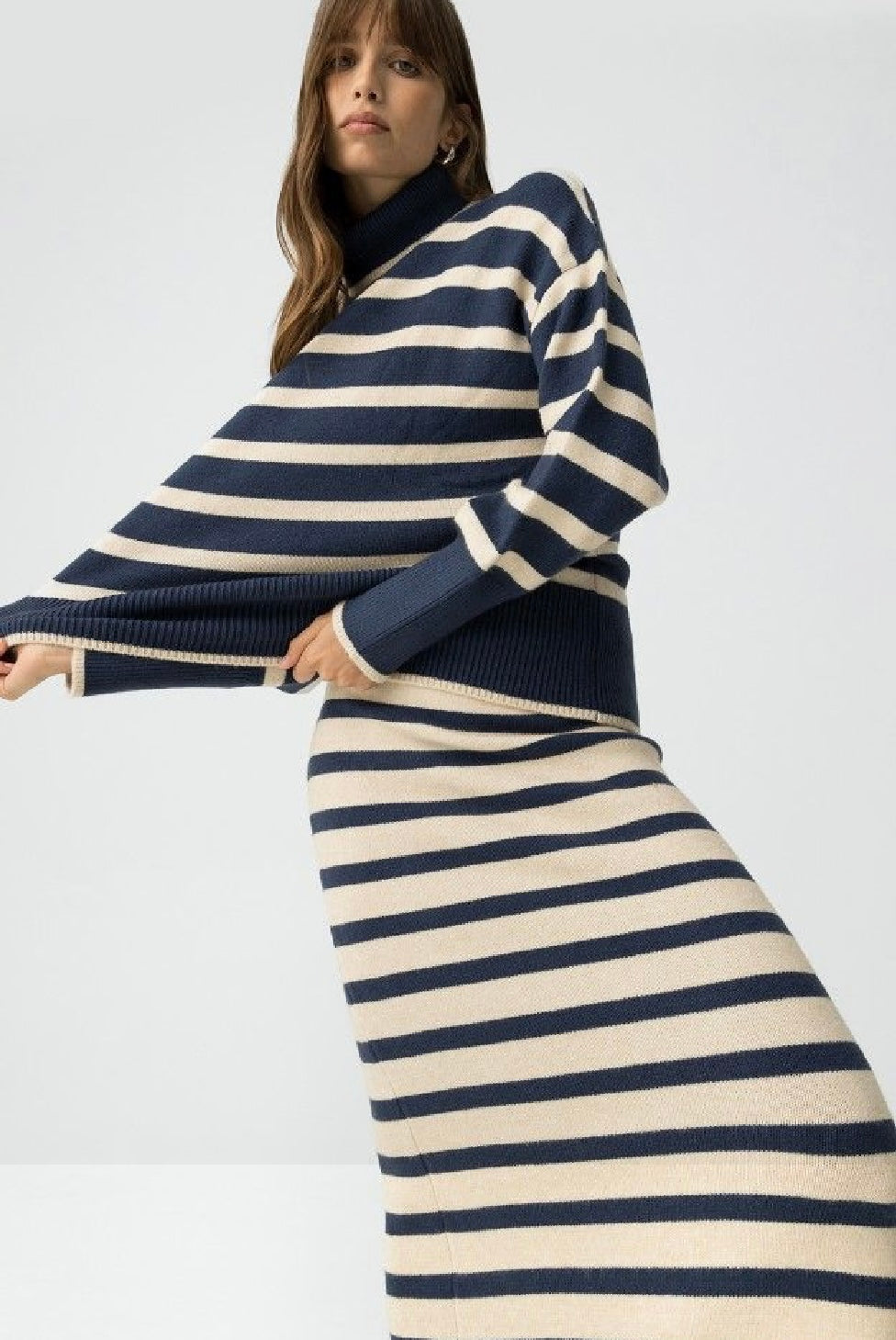 Circe midnight blue stipe knit