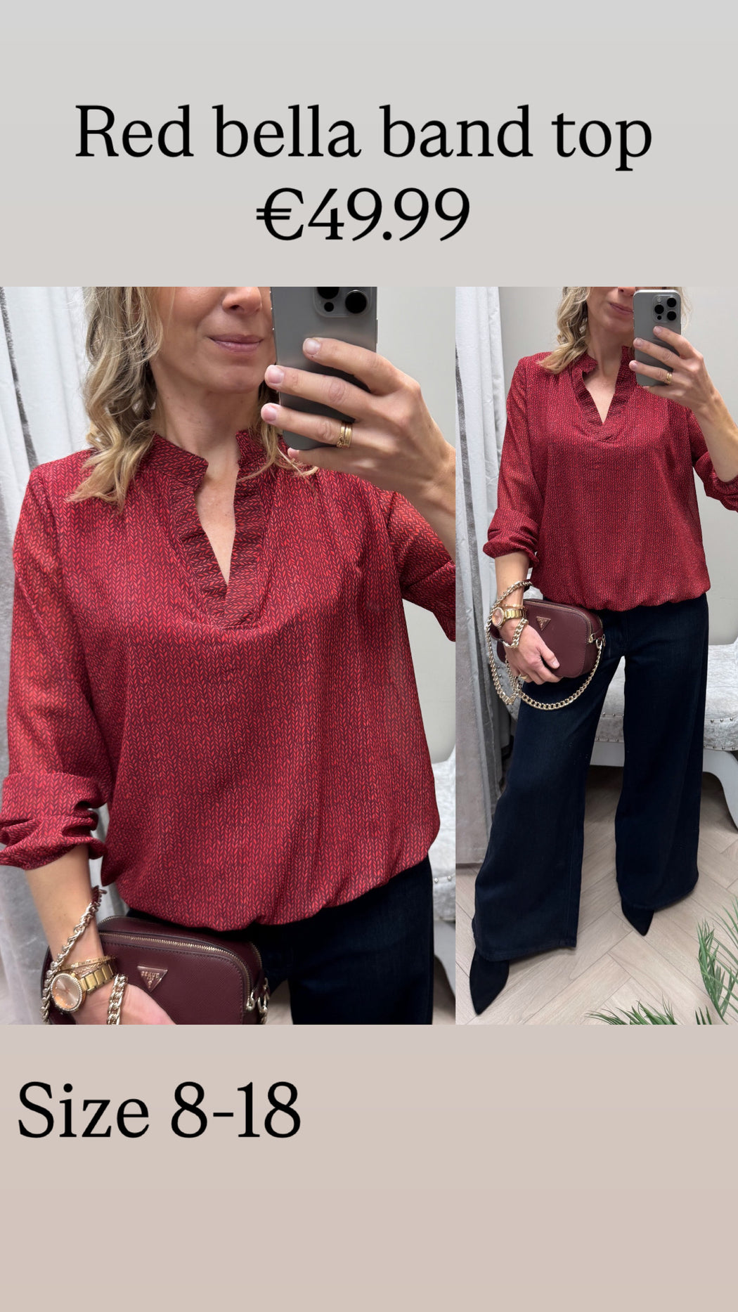 Red Bella band top