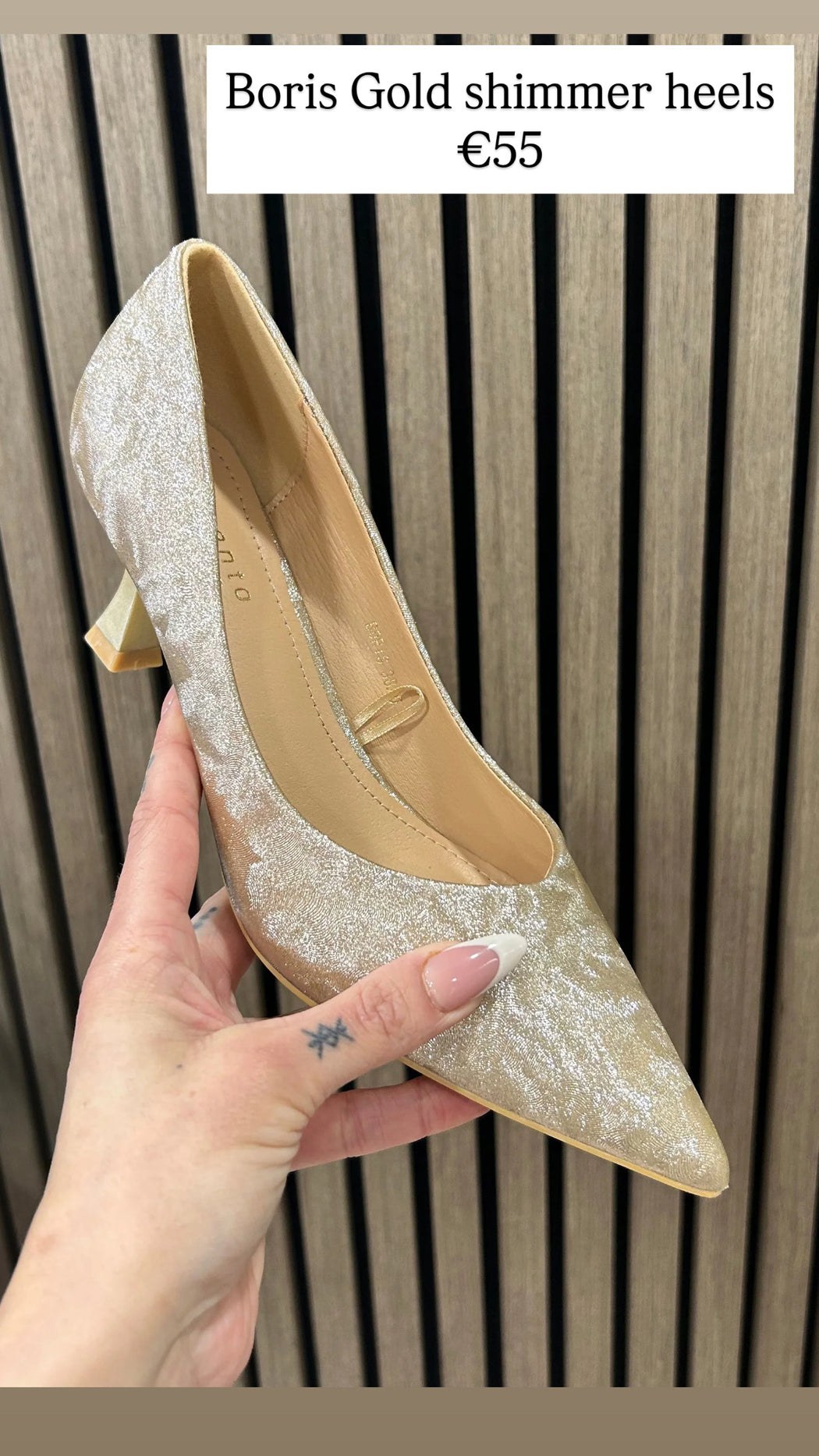 Boris Gold shimmer heels