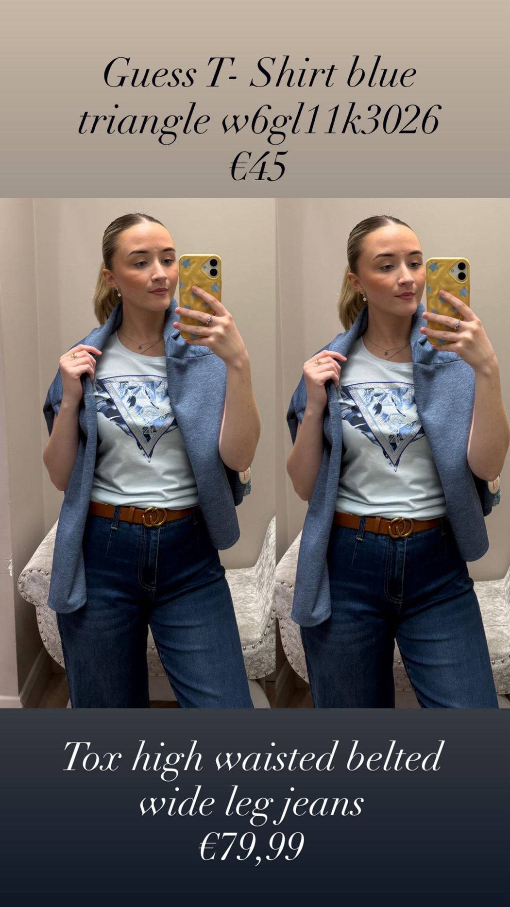 Guess T- Shirt blue triangle w6gl11k3026