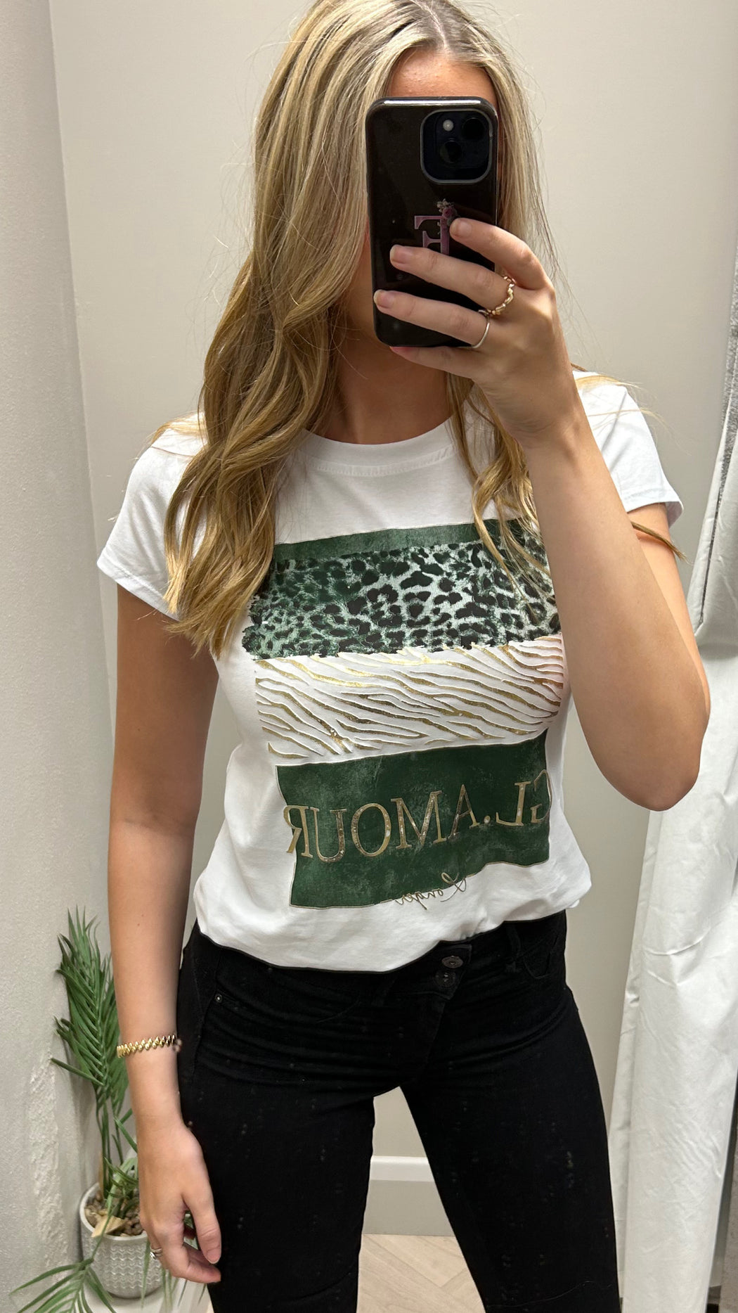 Green glamour tee