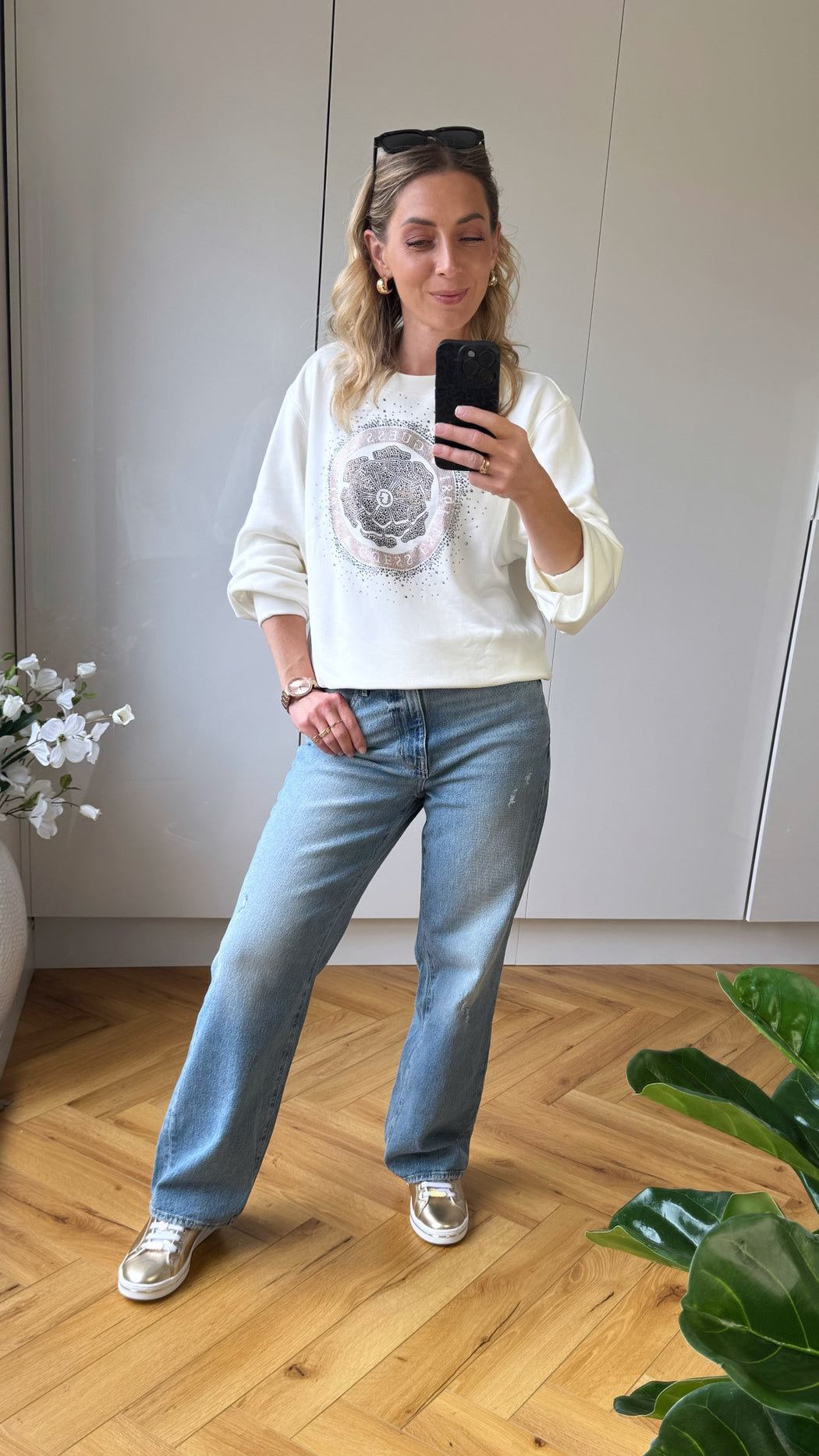Guess peony logo sweater W5RQ05K7EX1